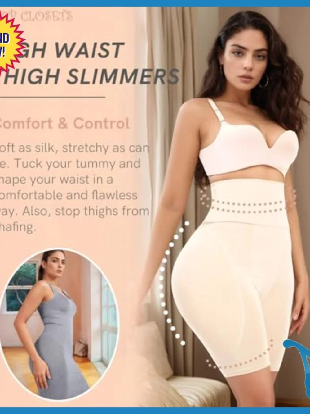 Large High Waist Shapewear Shorts Tummy Control Butt Lift Padded Panties